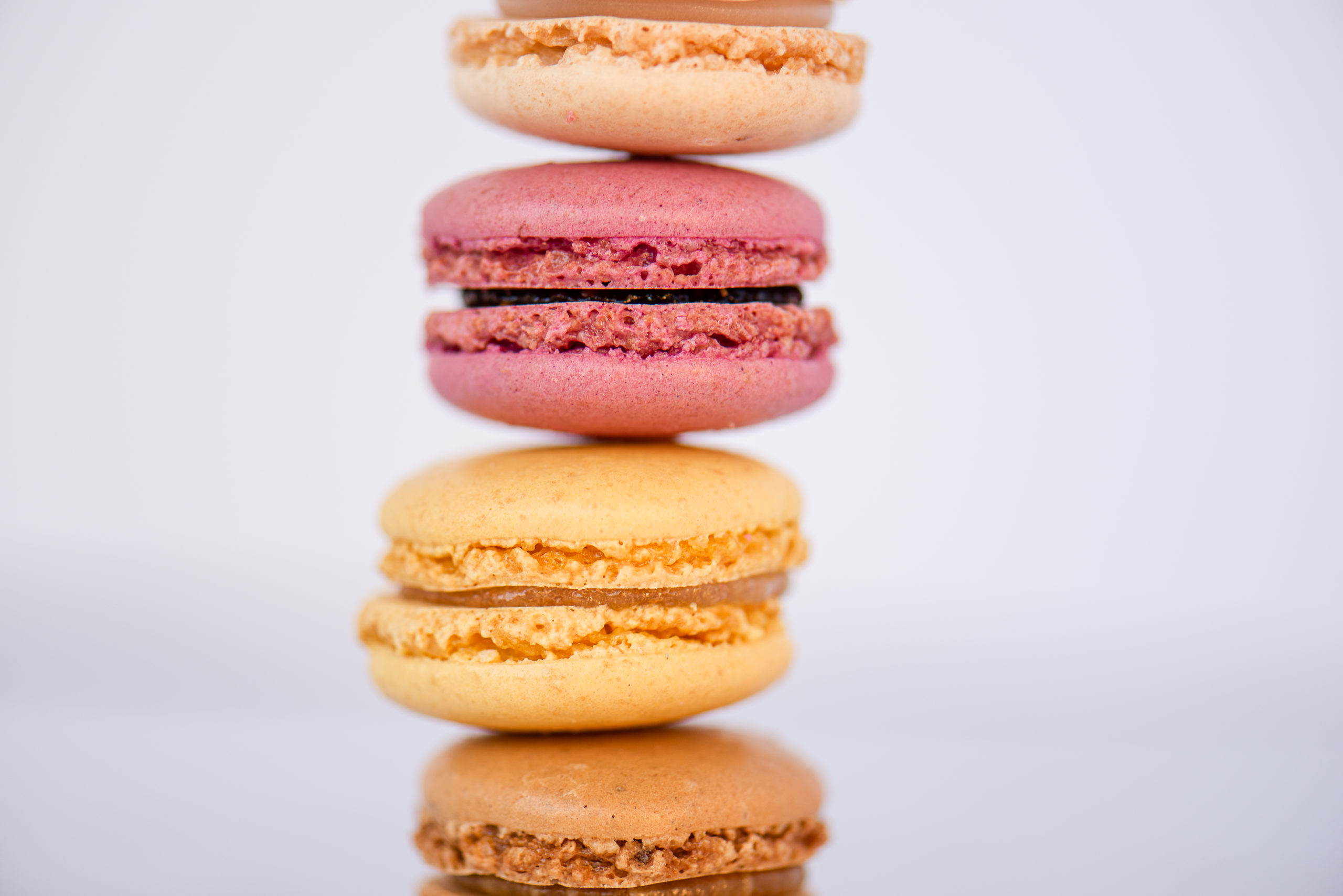 Colorful macarons in a stack